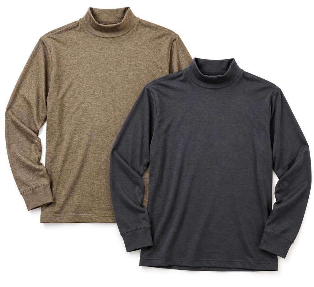 Vtg Y2k Saddlebred Mock Turtleneck Long Sleeve Golf Shirt Lot Mens L Brown Gray